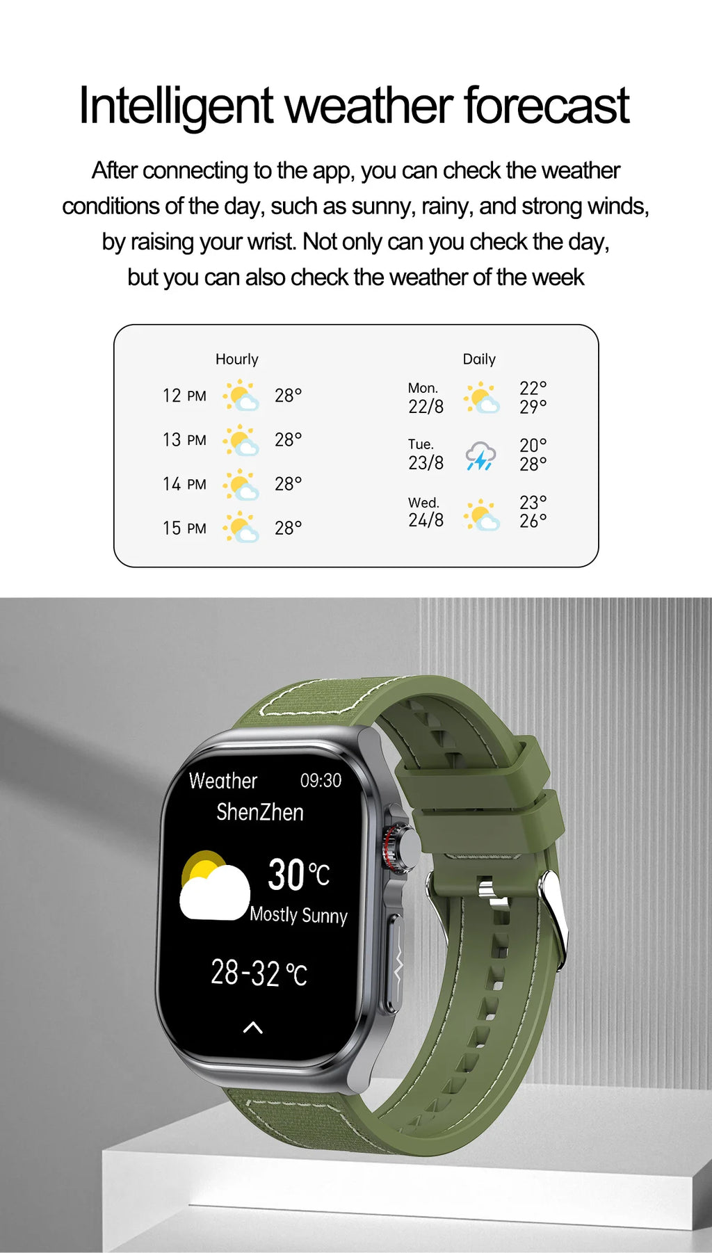 LunaWatch X™ Pro 2.04" – Montre Connectée AMOLED, ECG, NFC, Composition Corporelle, IP68, 7 Bracelets