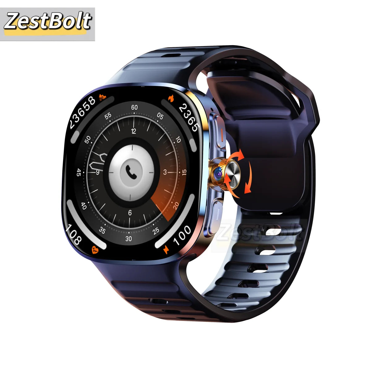 LunaWatch X™ Pro 5G – Smartwatch Android 10, Écran AMOLED 2,4", Caméra 8MP Rotative, SIM 4G/5G, GPS, WiFi