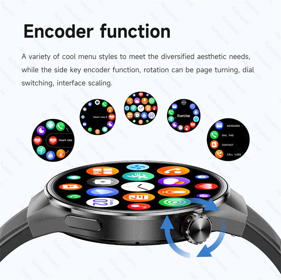 LunaWatch X™ Business Pro – Montre Connectée AMOLED 1.75", Boussole, Altimètre, Appels BT, 11 Bracelets