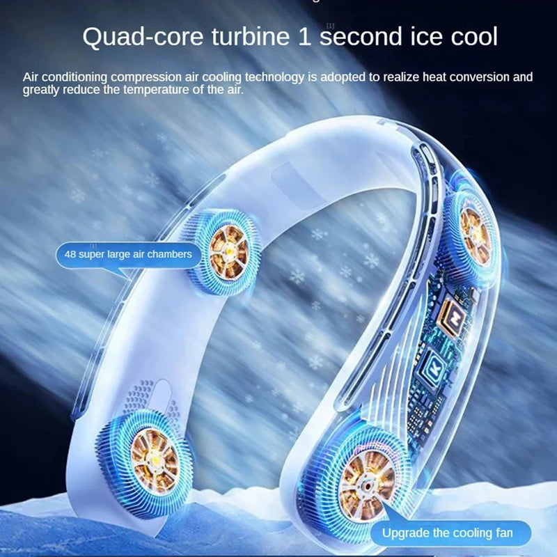 AeroChill X™ Pro – Ventilateur de Cou Sans Pales, Écran Digital, Batterie 15000mAh, 3 Vitesses, Silencieux