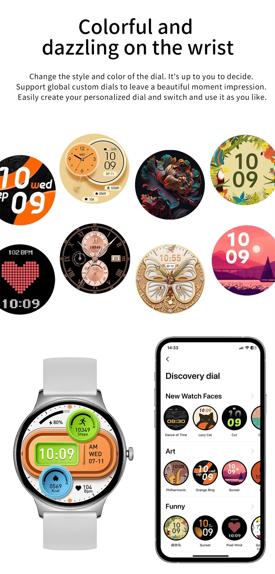 LunaWatch X™ Lady 466 – Montre Connectée Femme AMOLED 1.43", Always On, Appels BT, Santé Féminine, 9 Coloris