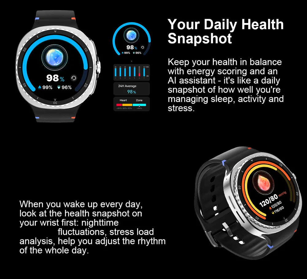 LunaWatch X™ Outdoor – Montre Connectée AMOLED 1.43", 9 Sports, Appels BT, Assistant Vocal, Charge Sans Fil