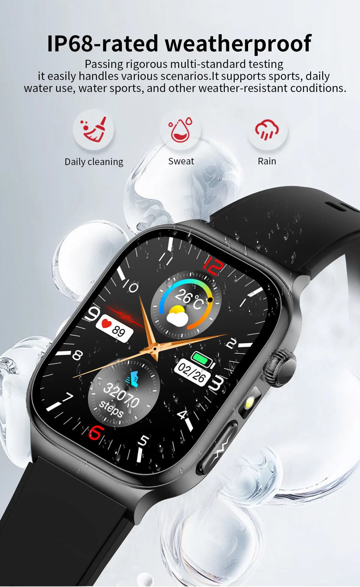 LunaWatch X™ Ultra Health – Montre Connectée AMOLED 2.04", ECG, Analyse Corporelle, Verre Saphir, IP68, 14 Bracelets