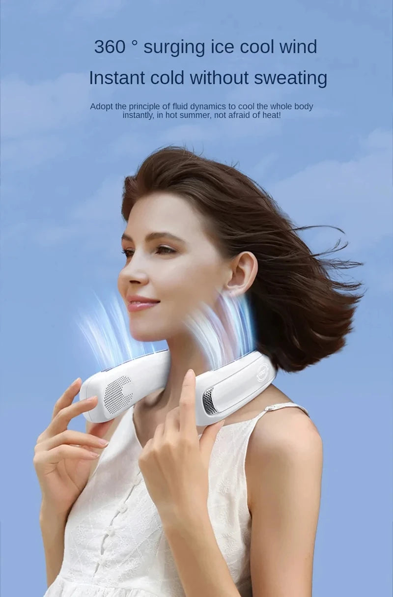 AeroChill X™ Pro – Ventilateur de Cou Sans Pales, Écran Digital, Batterie 15000mAh, 3 Vitesses, Silencieux