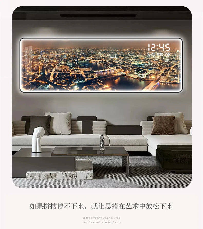 LumiWall™ City Night – Applique Murale LED Paysage Urbain, Bois, Dimmable, Télécommande