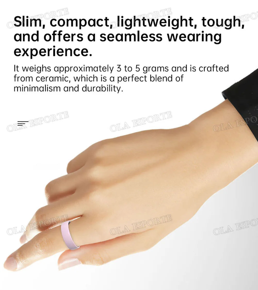 NovaRing X™ Céramique Pro – Bague Connectée Santé, Contrôle Gestuel, IP68 & 5ATM