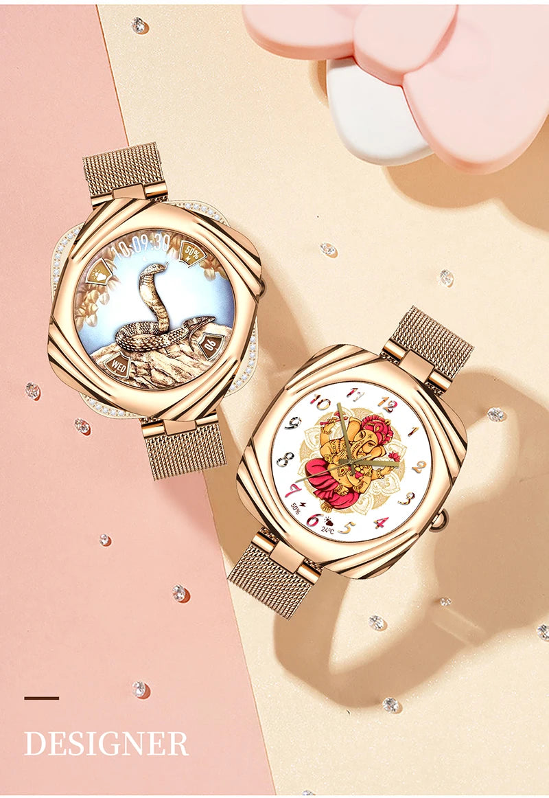 LunaWatch X™ Lady Slim – Montre Connectée Femme AMOLED 1.09", GPS, IP68, FC, SpO2, Appels BT