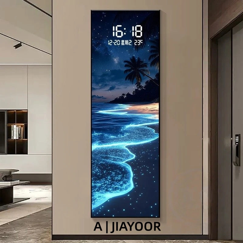 LumiCrystal™ Clock Wall – Applique Murale LED à Cristaux avec Horloge, Tactile & Dimmable, Style Moderne