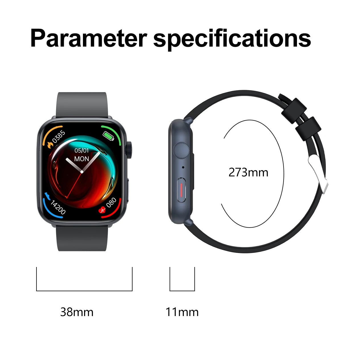 LunaWatch X™ Saphir NFC – Montre Connectée AMOLED 1.81", Saphir, NFC, IP68, GPS, Always On, 27 Bracelets