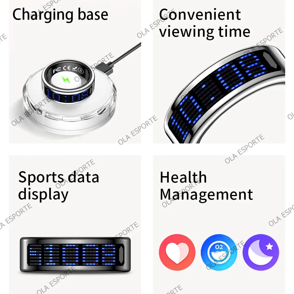 NovaRing X™ Display – Bague Connectée Écran Tactile, FC, Sommeil, 5ATM, Contrôle Caméra
