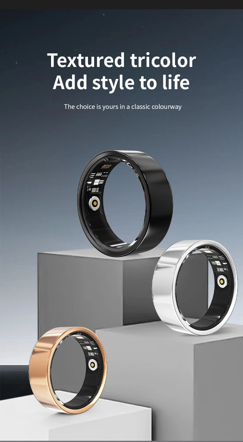 NovaRing X™ Titanium – Smart Ring, Titanium, HR, SpO2, Stress, IP68, 5-7 Days