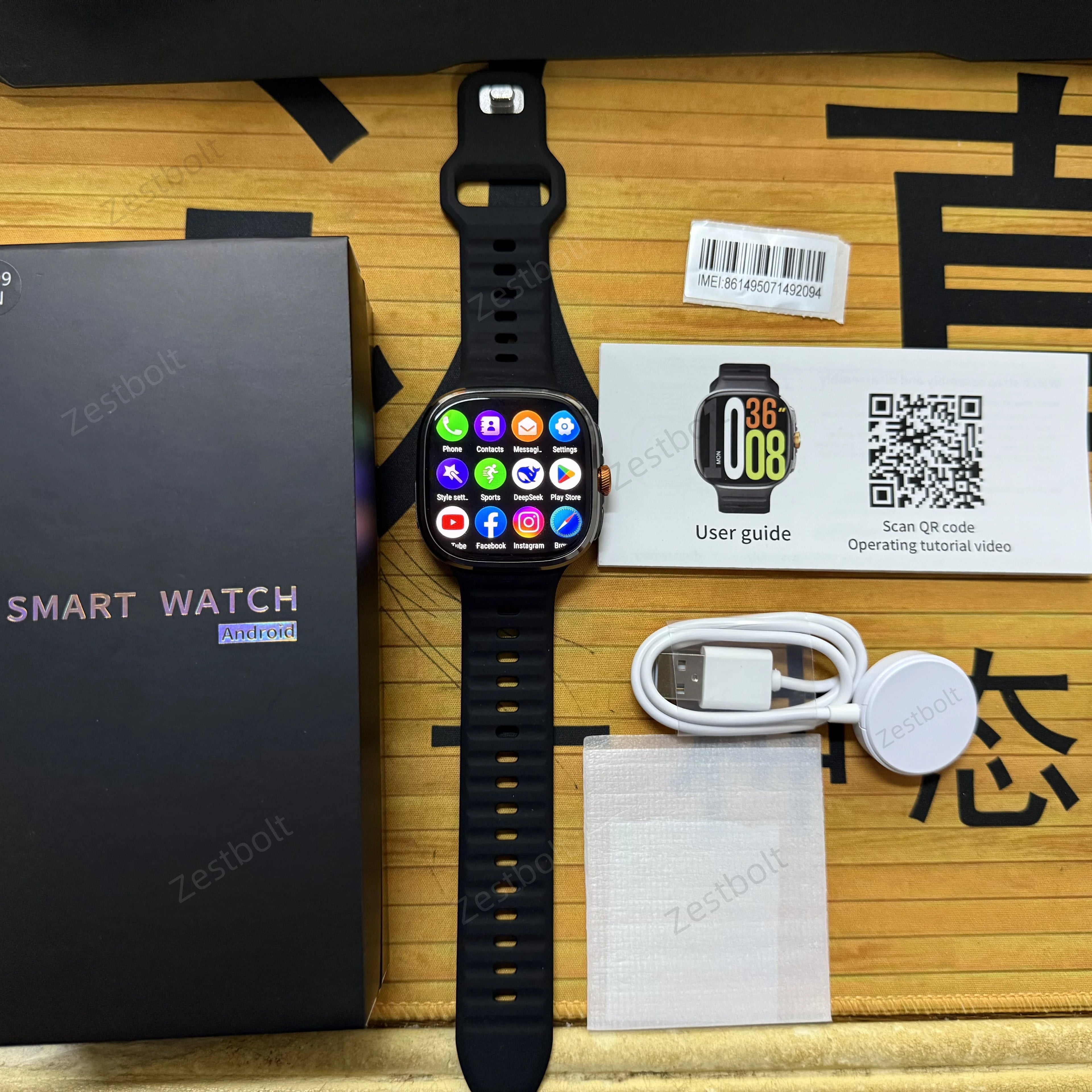 LunaWatch X™ Pro 5G – Smartwatch Android 10, Écran AMOLED 2,4", Caméra 8MP Rotative, SIM 4G/5G, GPS, WiFi
