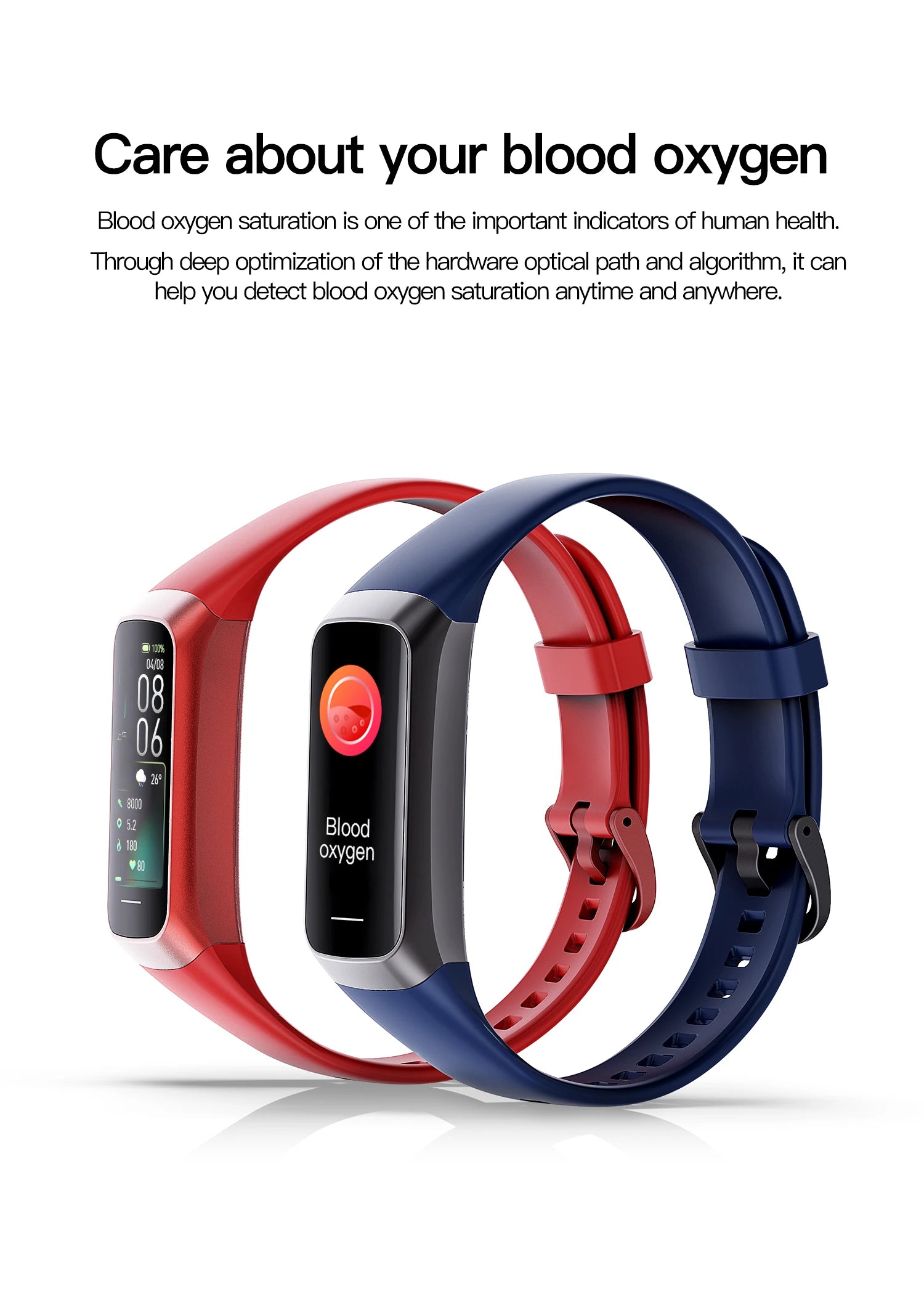 LunaFit X™ Pulse – Bracelet Connecté AMOLED, 3ATM 30m, Température, 25 Sports, 7 Jours, 4 Coloris