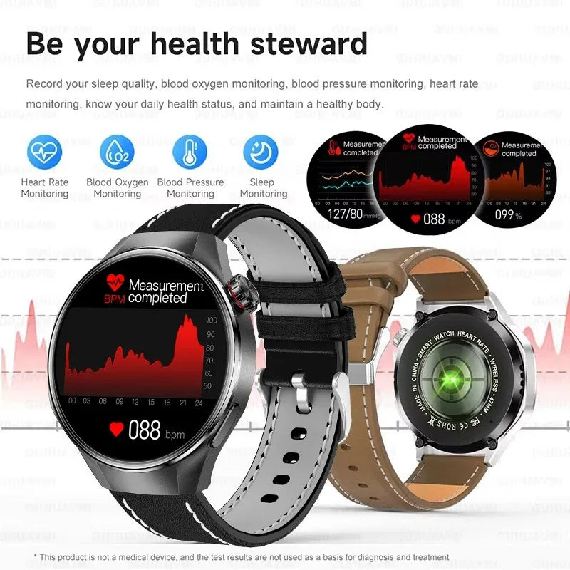 LunaWatch X™ Business Pro – Montre Connectée AMOLED 1.75", Boussole, Altimètre, Appels BT, 11 Bracelets