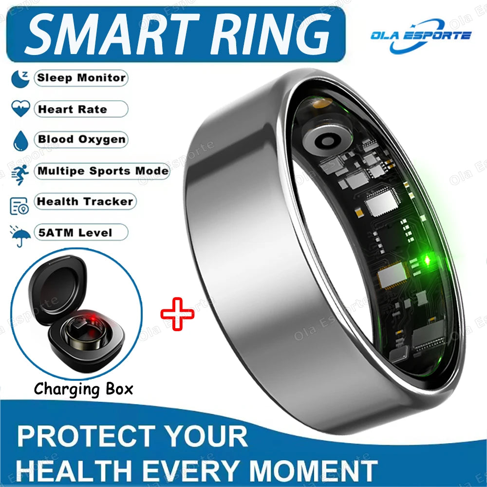 NovaRing X™ Endurance – Bague Connectée Écran, FC, SpO2, GPS, 15 Jours Veille, 29 Langues