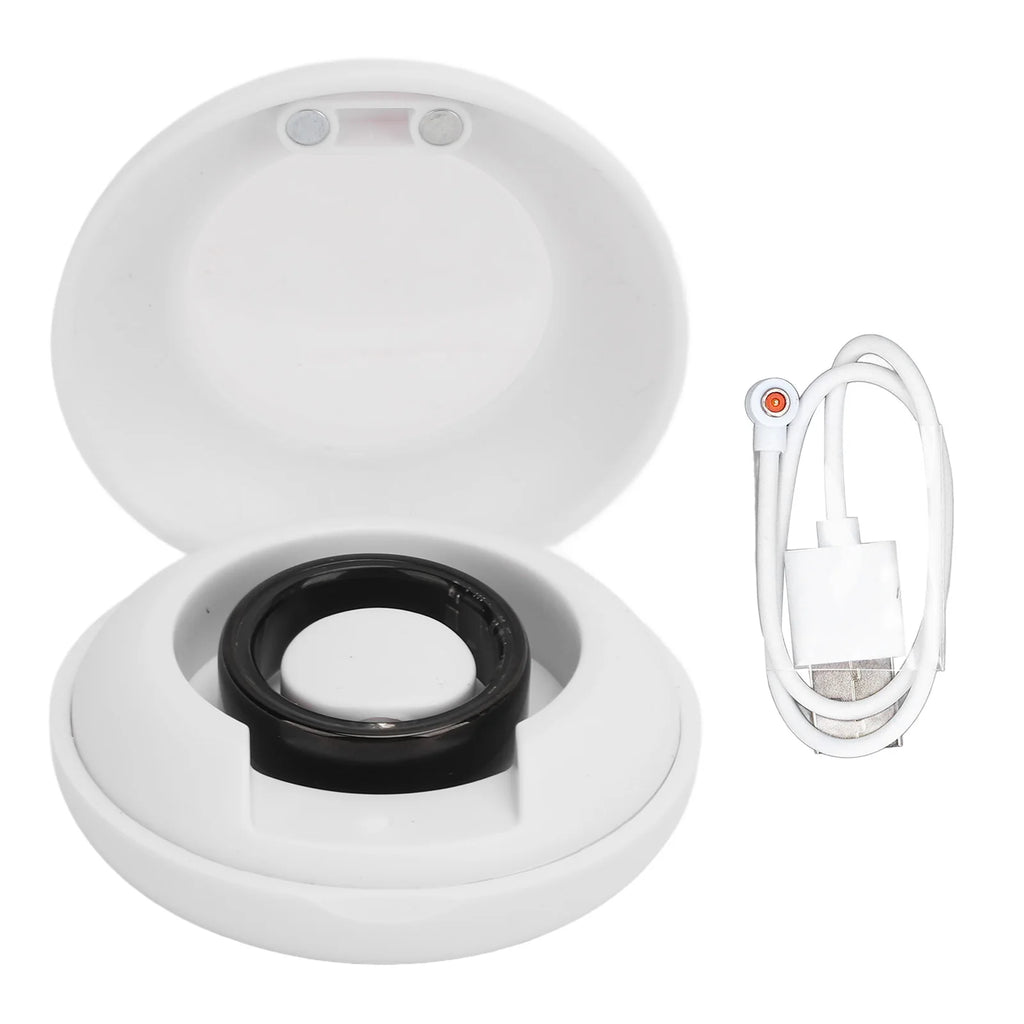 NovaRing X™ Ceramic Case – Bague Connectée Céramique + Étui de Charge 400mAh, FC, SpO2, Sommeil