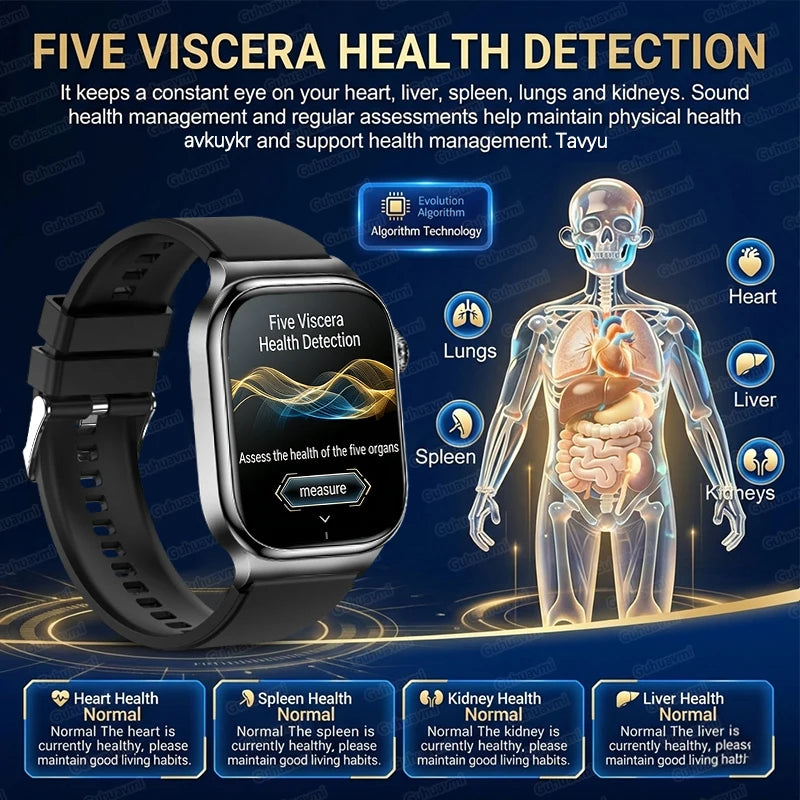 LunaWatch X™ Ultra Health – Montre Connectée AMOLED 2.04", ECG, Analyse Corporelle, Verre Saphir, IP68, 14 Bracelets