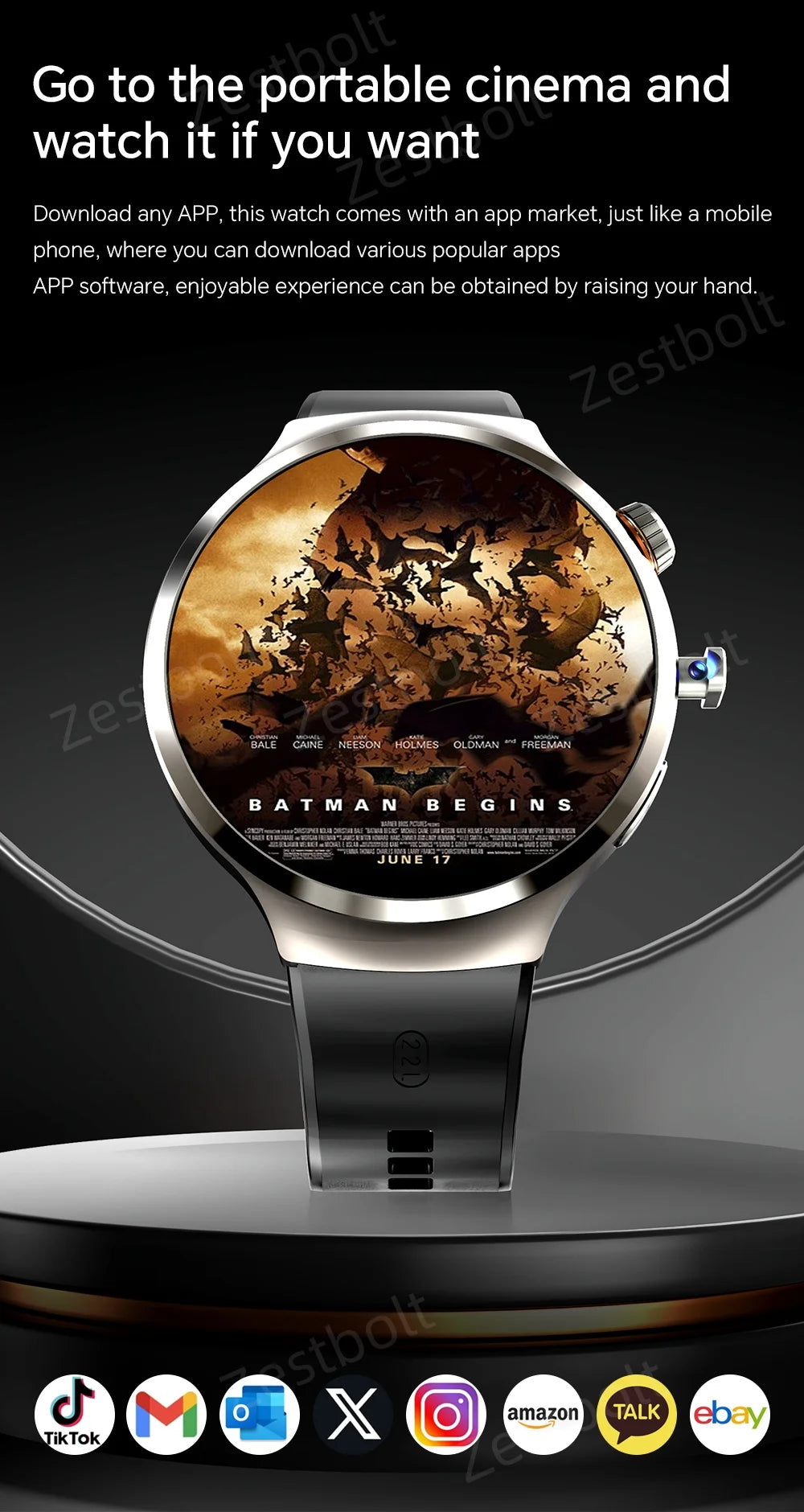 LunaWatch X™ Android Pro 4G – Smartwatch Android 13, SIM 4G, Caméra 8MP, GPS, WiFi, jusquà 10GB/512GB
