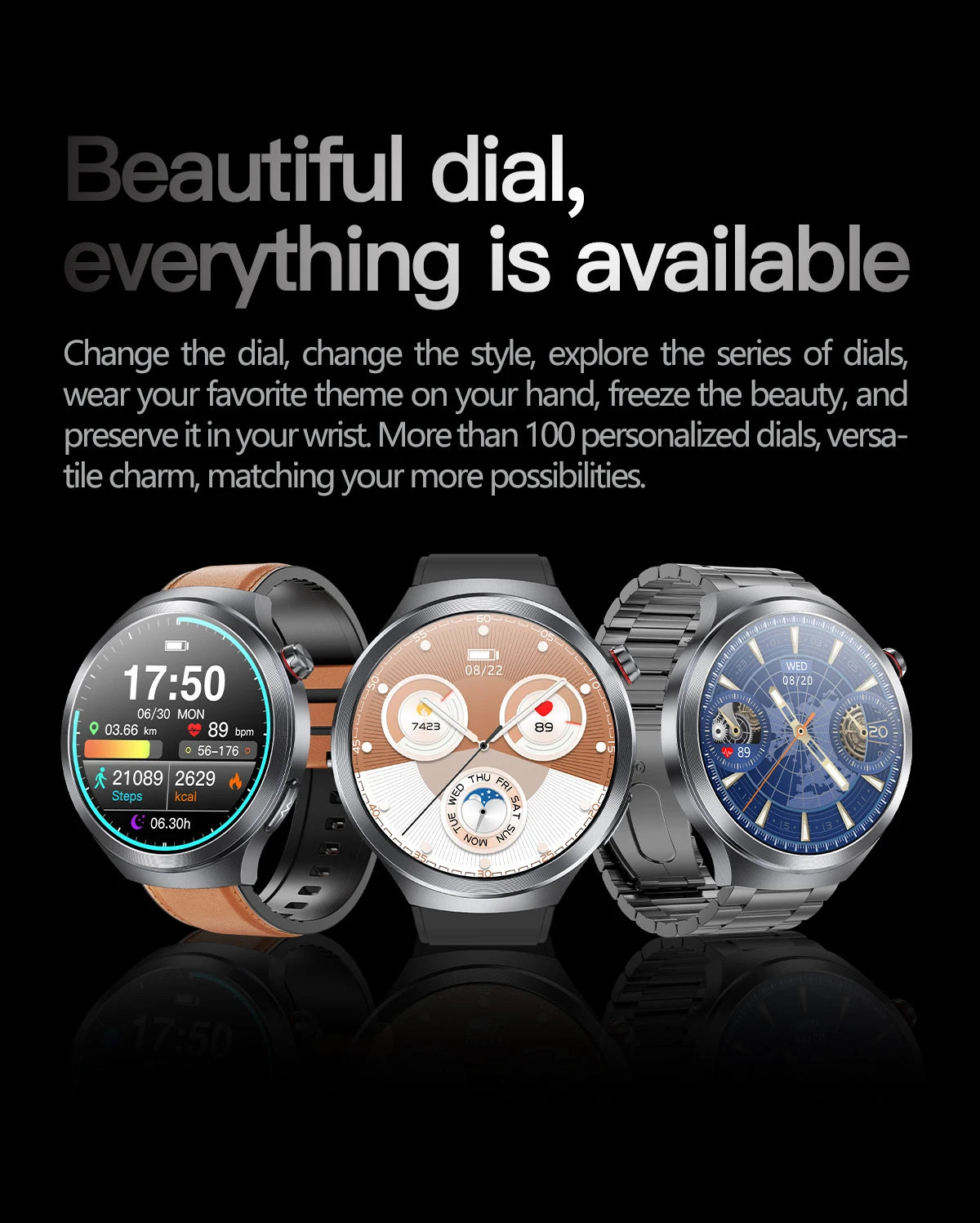 LunaWatch X™ ECG Pro NFC – Montre Connectée AMOLED 1.73", ECG, NFC, IP68, SOS, Appels BT, 530mAh