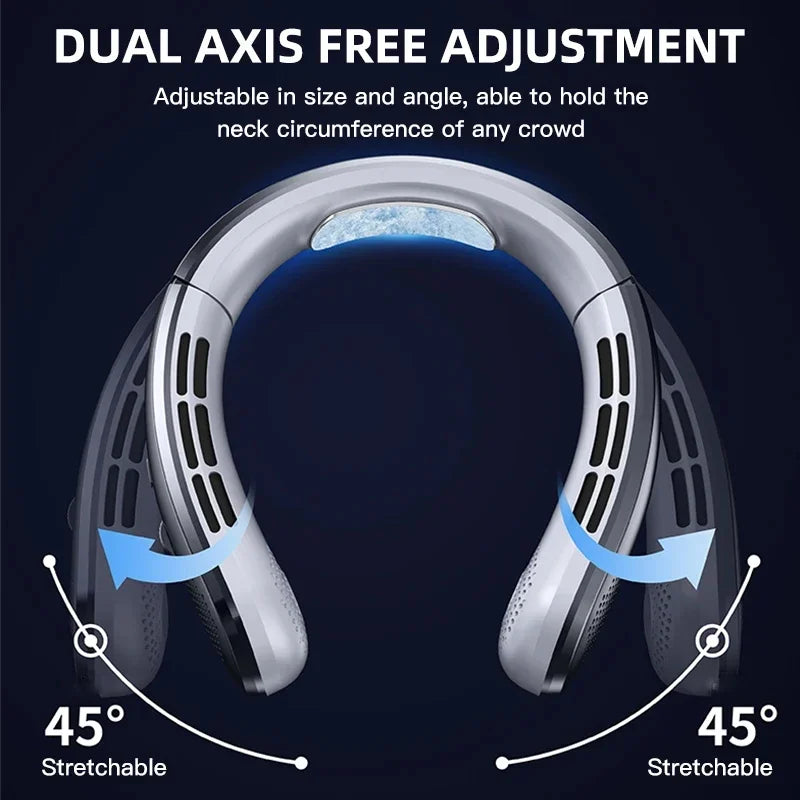 AeroChill X™ Elite – Ventilateur de Cou Sans Pales, 100 Vitesses, Écran LED, Batterie 8000mAh, 9h Autonomie