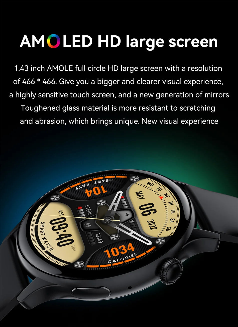 LunaWatch X™ Lady NFC – Montre Connectée Femme AMOLED 1.43", Always On, NFC, IP68, Acier, 9 Coloris