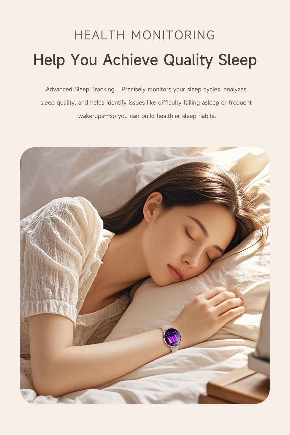 LunaWatch X™ Lady Slim AI – Montre Connectée Femme AMOLED 1.32", Appels BT, AI, Santé Féminine, 9 Bracelets