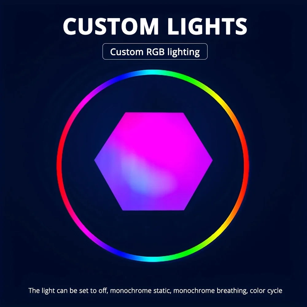 HexaGlow RGB™ Pro – Lampe Murale Hexagonale Connectée, Contrôle WiFi & BT, Synchronisation Musicale, DIY