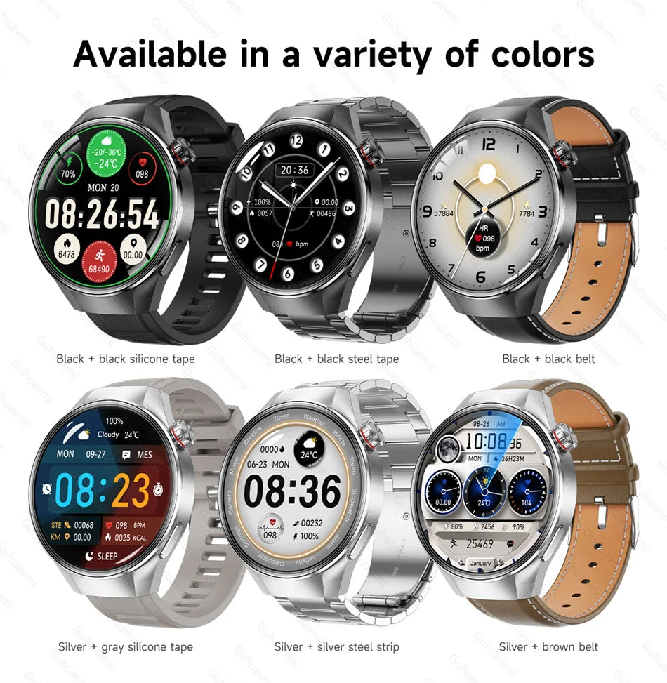 LunaWatch X™ Business Pro – Montre Connectée AMOLED 1.75", Boussole, Altimètre, Appels BT, 11 Bracelets