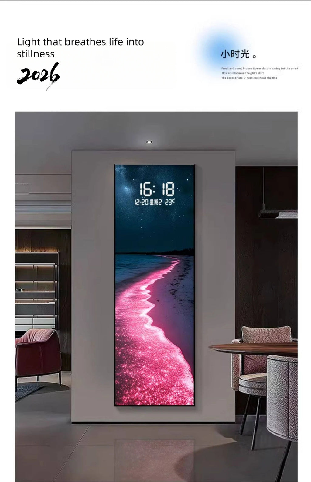 LumiCrystal™ Clock Wall – Applique Murale LED à Cristaux avec Horloge, Tactile & Dimmable, Style Moderne