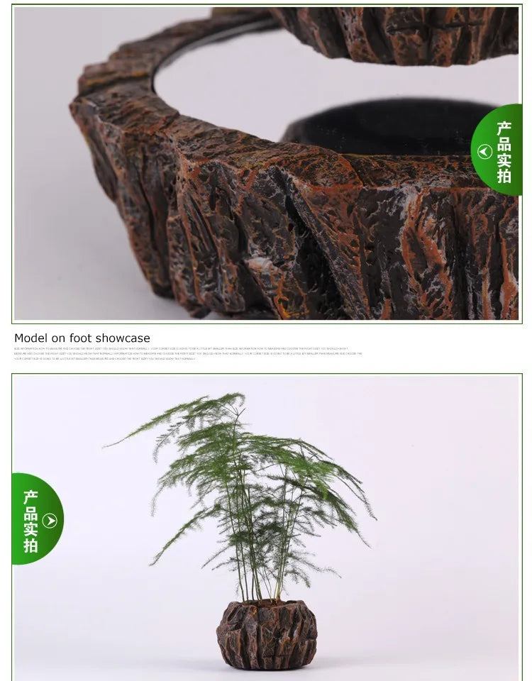 MagLev FloatPot™ Céramique – Plante Flottante Lévitation Magnétique, Résine Imitation Céramique, Décoration Premium