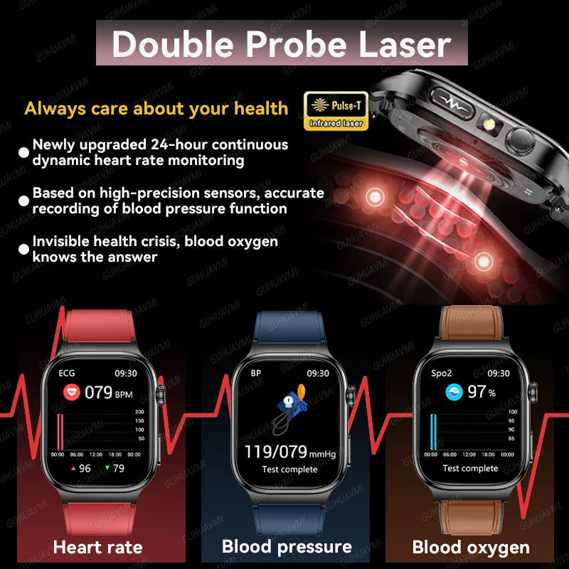 LunaWatch X™ Ultra Health Pro – Montre Connectée AMOLED 2.04", ECG, Saphir, IP68, 14-20 Jours, 13 Bracelets