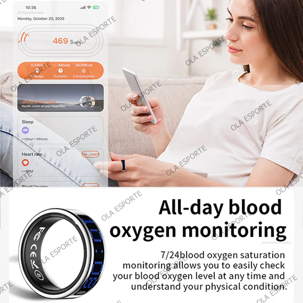 NovaRing X™ Display – Bague Connectée Écran Tactile, FC, Sommeil, 5ATM, Contrôle Caméra