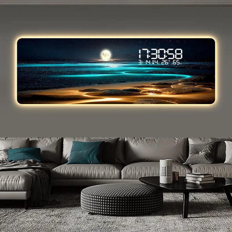 ChronoArt™ – Horloge Murale Grand Format, Acrylique Luxe, Style Moderne, Option LED