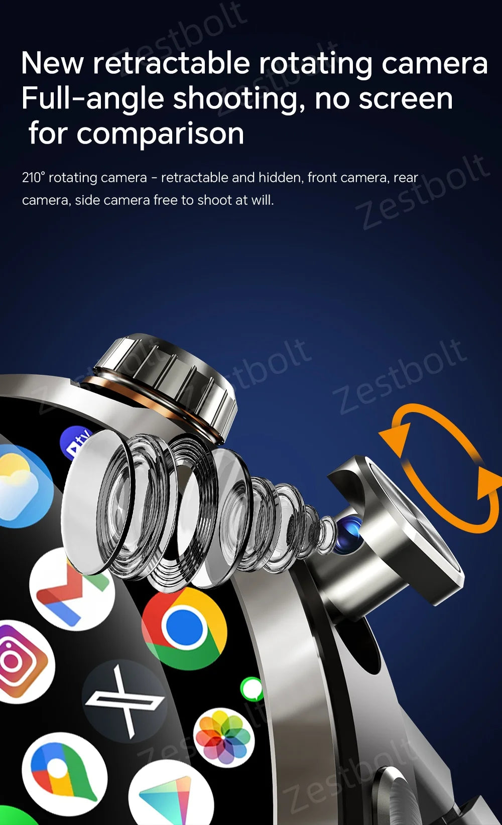 LunaWatch X™ Android Pro 4G – Smartwatch Android 13, SIM 4G, Caméra 8MP, GPS, WiFi, jusquà 10GB/512GB