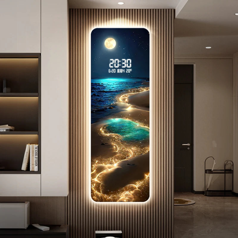 Large Wall clock home decor items Interior living room digital clock wall noiseless gaming room Kitchen home decoration luxury