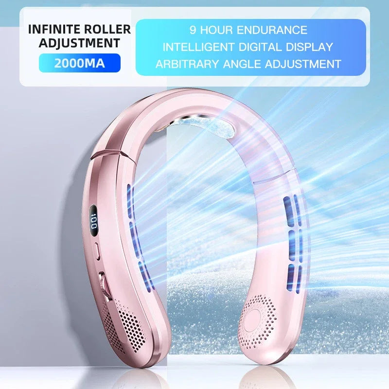 AeroChill X™ Elite – Ventilateur de Cou Sans Pales, 100 Vitesses, Écran LED, Batterie 8000mAh, 9h Autonomie
