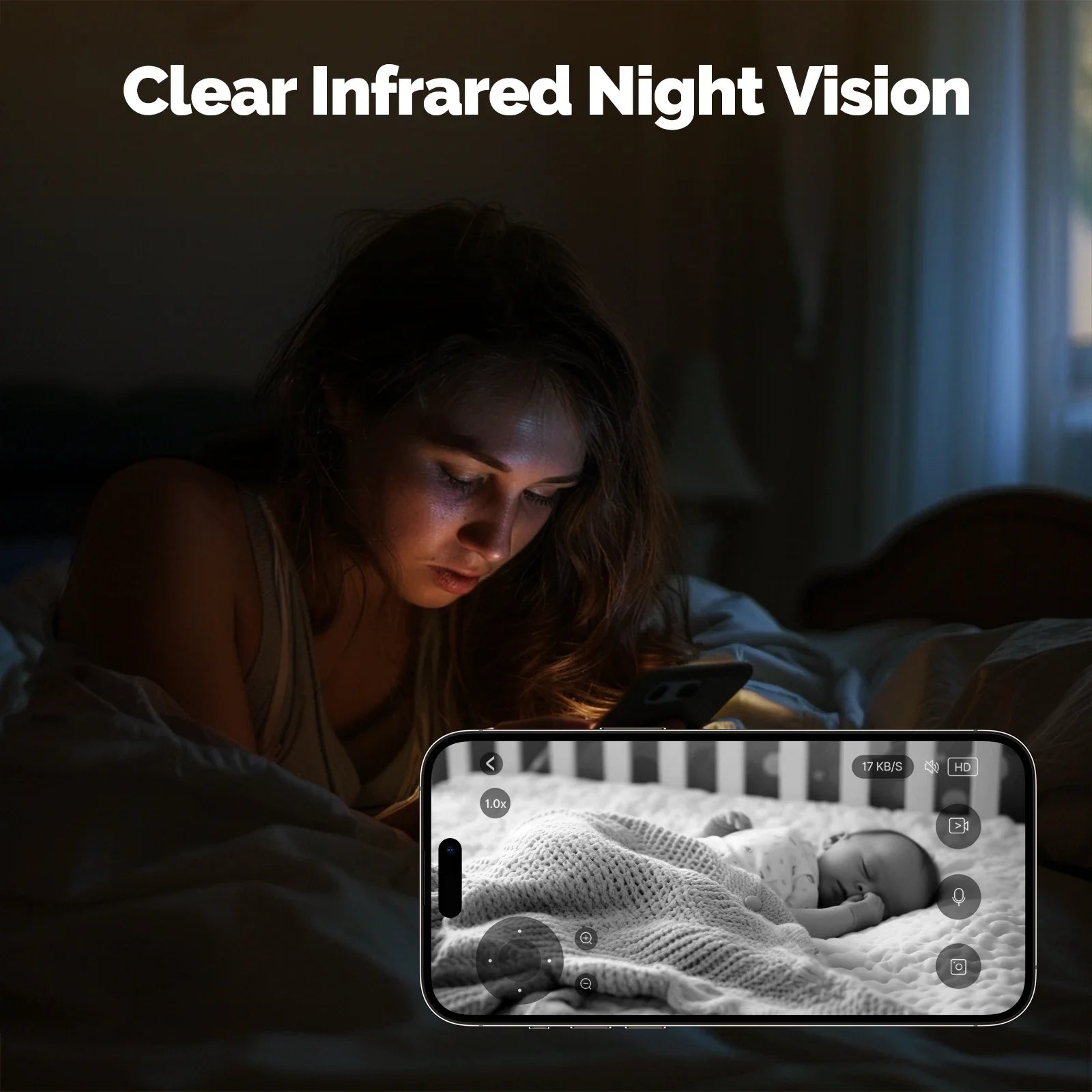 HomeGuard Pro™ – Caméra de Sécurité WiFi Intérieure 4MP, Rotation 360°, Vision Nocturne, Détection Mouvement & Son
