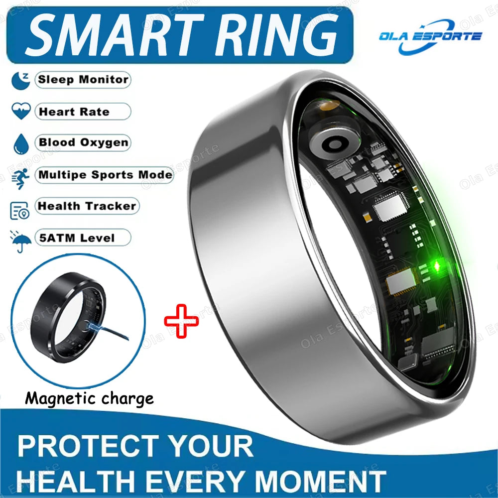 NovaRing X™ Endurance – Bague Connectée Écran, FC, SpO2, GPS, 15 Jours Veille, 29 Langues
