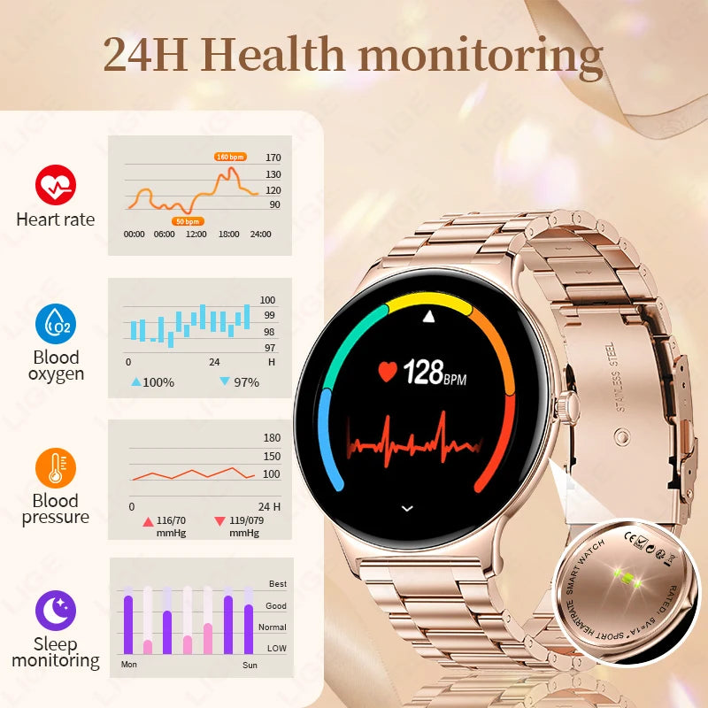 LunaWatch X™ Lady 466 – Montre Connectée Femme AMOLED 1.43", Always On, Appels BT, Santé Féminine, 9 Coloris