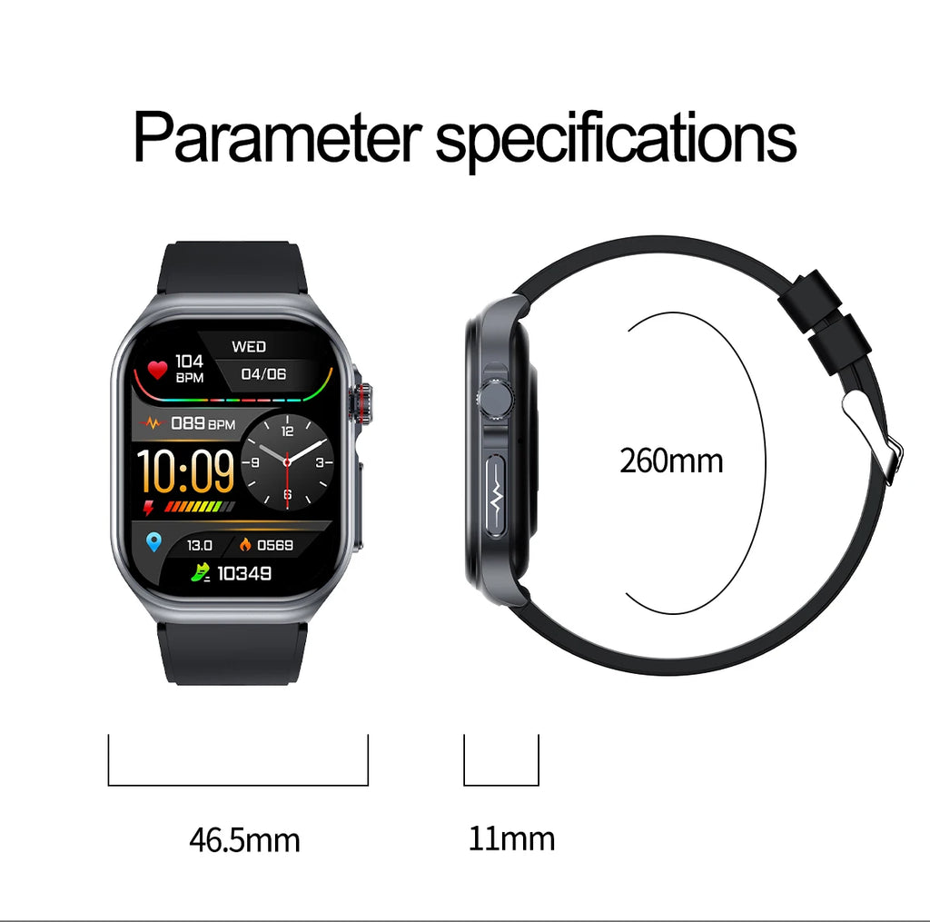 LunaWatch X™ Pro 2.04" – Montre Connectée AMOLED, ECG, NFC, Composition Corporelle, IP68, 7 Bracelets
