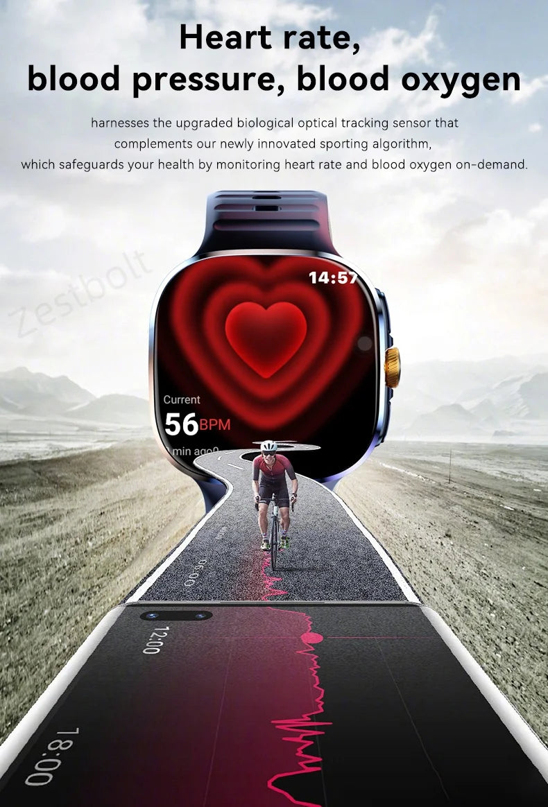LunaWatch X™ Pro 5G – Smartwatch Android 10, Écran AMOLED 2,4", Caméra 8MP Rotative, SIM 4G/5G, GPS, WiFi
