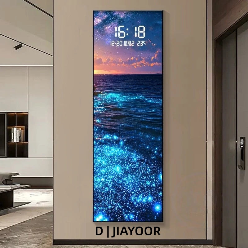 LumiCrystal™ Clock Wall – Applique Murale LED à Cristaux avec Horloge, Tactile & Dimmable, Style Moderne