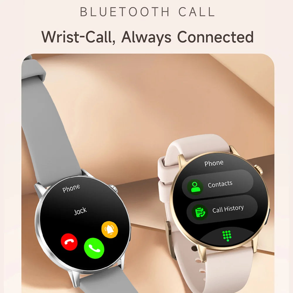 LunaWatch X™ Lady Slim AI – Montre Connectée Femme AMOLED 1.32", Appels BT, AI, Santé Féminine, 9 Bracelets