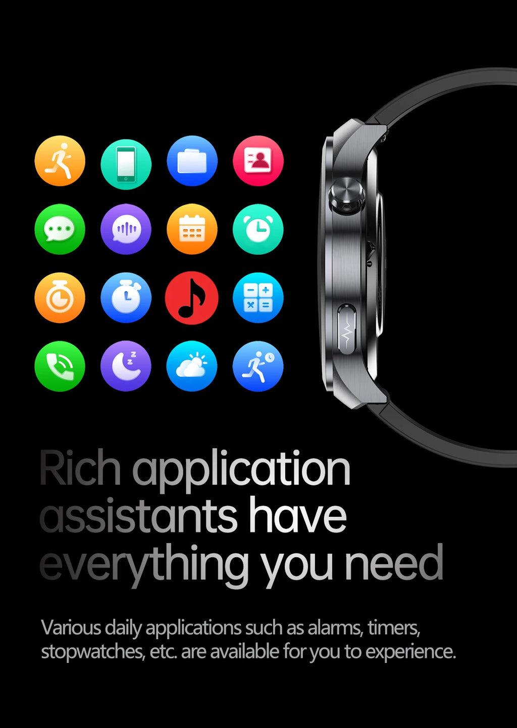LunaWatch X™ ECG Pro NFC – Montre Connectée AMOLED 1.73", ECG, NFC, IP68, SOS, Appels BT, 530mAh