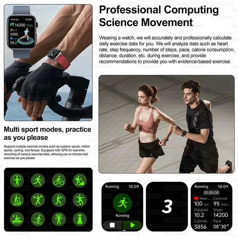 LunaWatch X™ Saphir NFC – Montre Connectée AMOLED 1.81", Saphir, NFC, IP68, GPS, Always On, 27 Bracelets