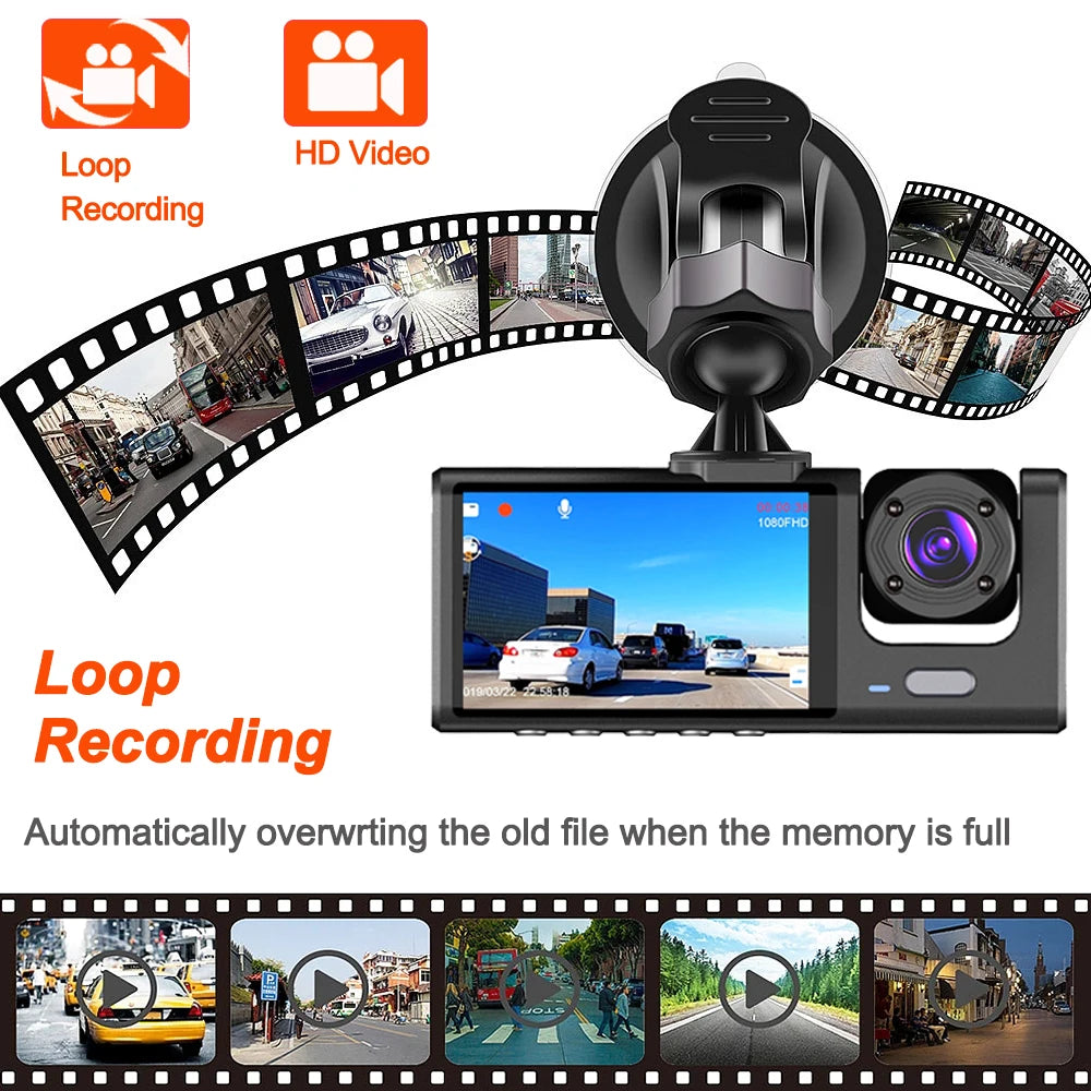 1080P WiFi Car Dvr 2/3 Camra DashCam for Cars Camera for Vehicle Recorder Video Front Optional Rear Camera  Night Vision Dashcam
