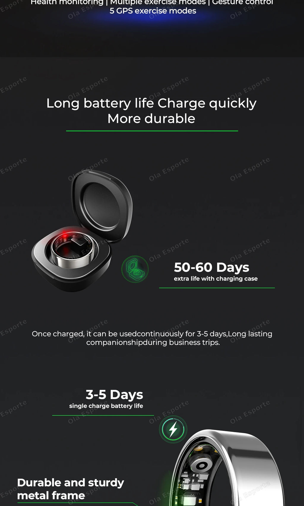 NovaRing X™ Call Pro – Bague Connectée Appels Bluetooth, FC, SpO2, 5ATM, 29 Langues