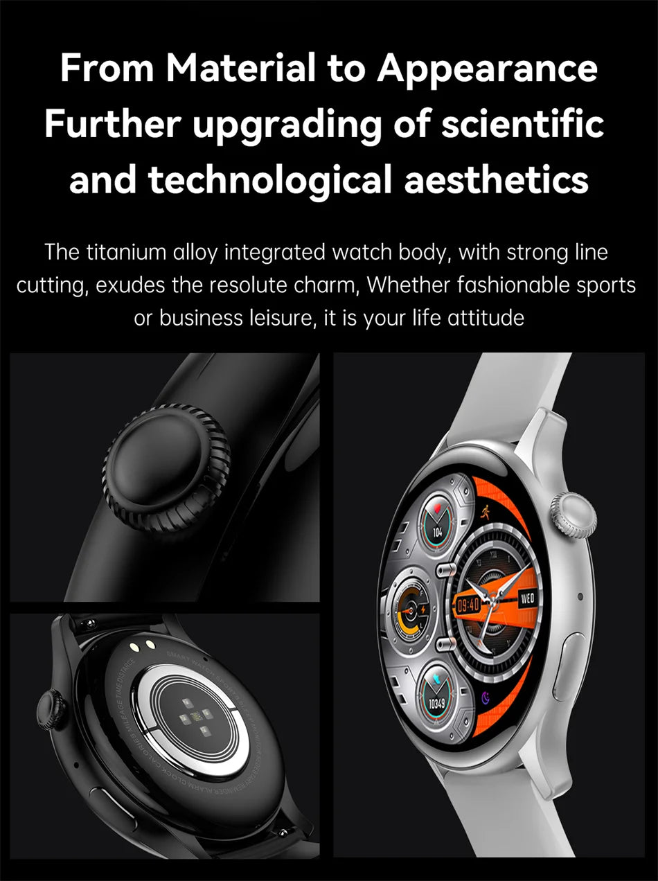 LunaWatch X™ Lady NFC – Montre Connectée Femme AMOLED 1.43", Always On, NFC, IP68, Acier, 9 Coloris