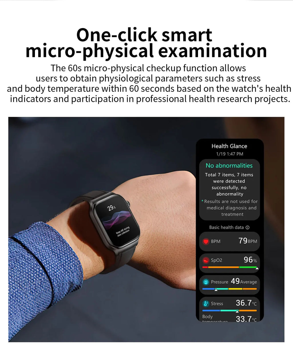 LunaWatch X™ Ultra Health Pro – Montre Connectée AMOLED 2.04", ECG, Saphir, IP68, 14-20 Jours, 13 Bracelets