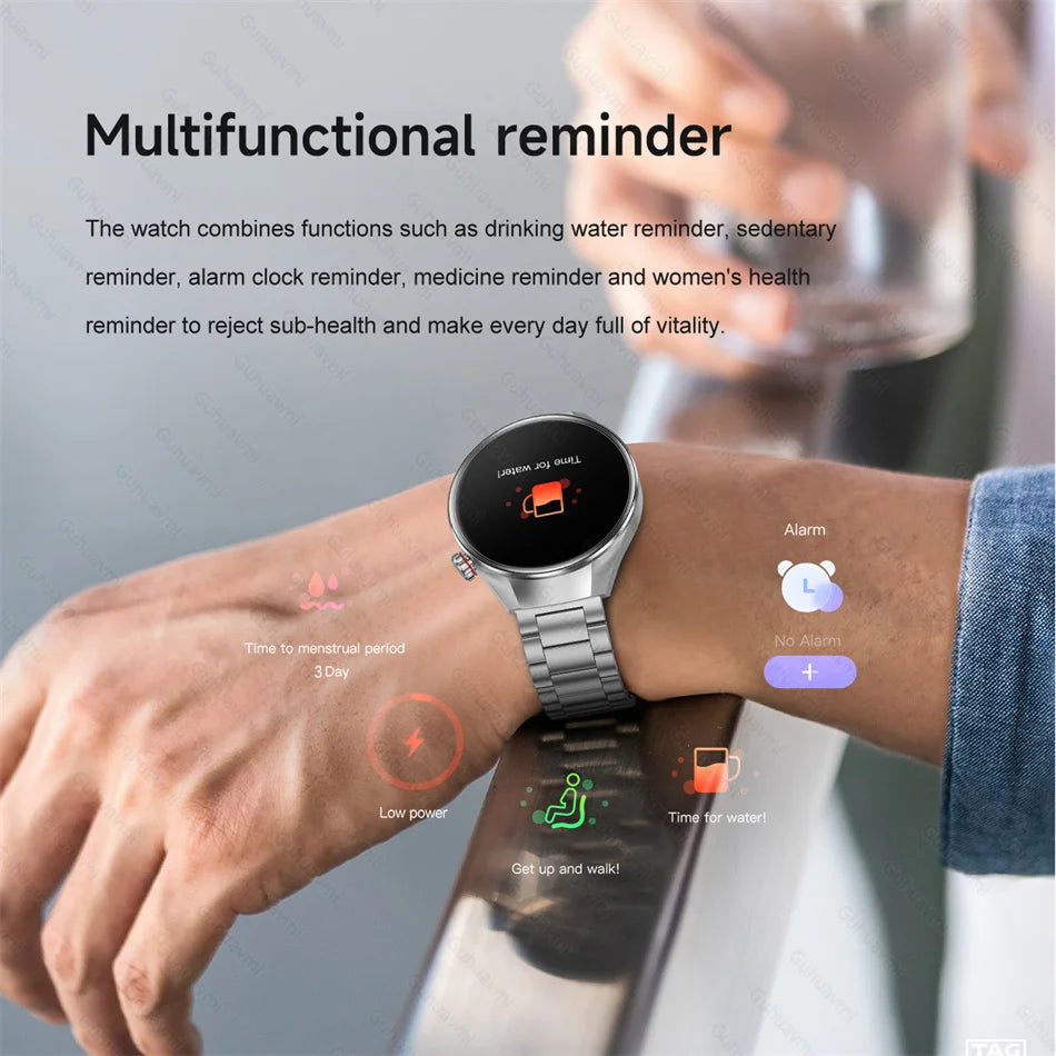 LunaWatch X™ Business Pro – Montre Connectée AMOLED 1.75", Boussole, Altimètre, Appels BT, 11 Bracelets